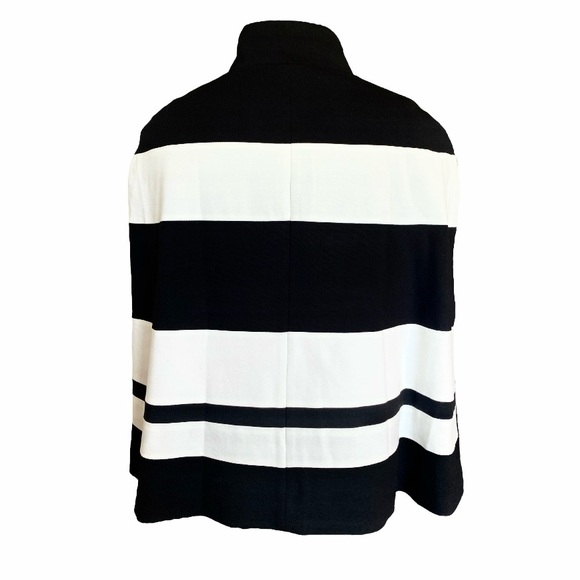 CHICOS / STRIPED BLACK + WHITE CAPE / SZ S / EUC - Picture 5 of 6